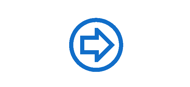 pictogramme bleu représentant une flèche pointant vers la droite entourée d'un cercle